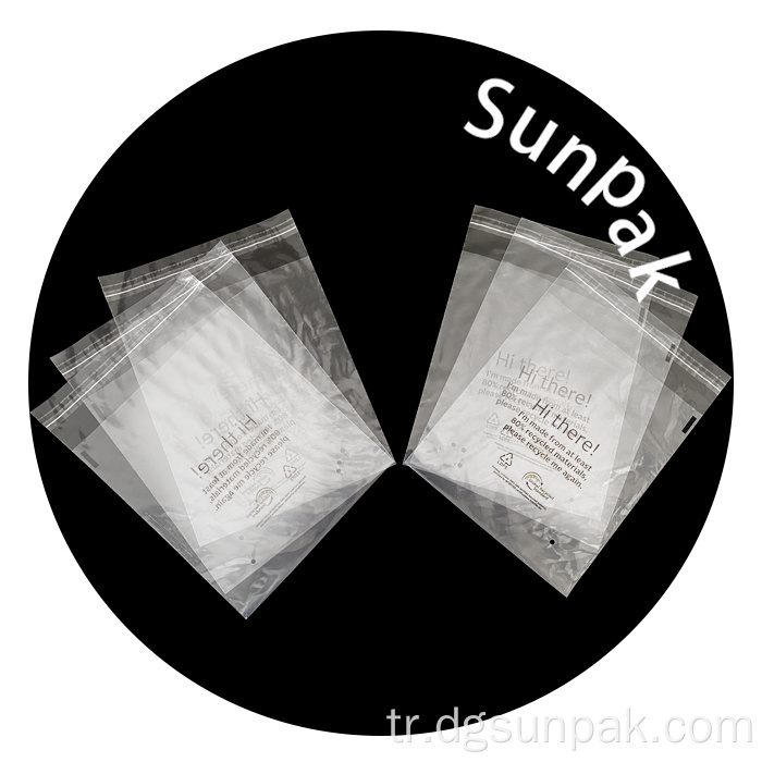 eko geri dönüştürülebilir plastik geri dönüştürülmüş poli çantalar şeffaf grs